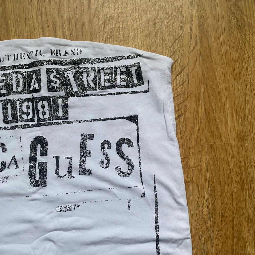 Vintage Guess Screen Print Y2K Tube Top Bandeau